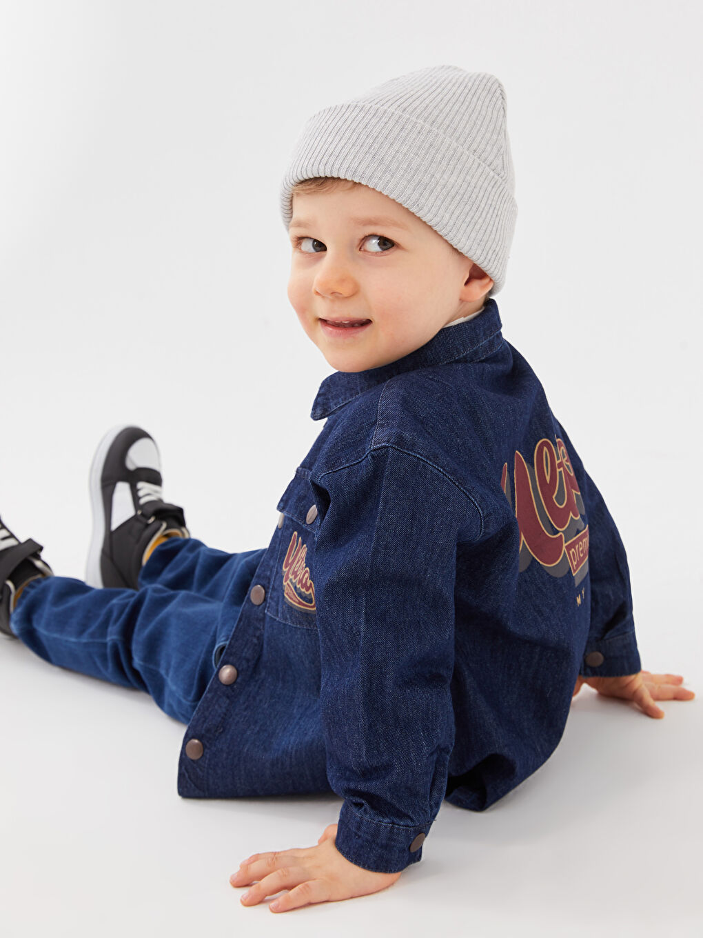 Long Sleeve Printed Baby Boy Jean Shirt-2