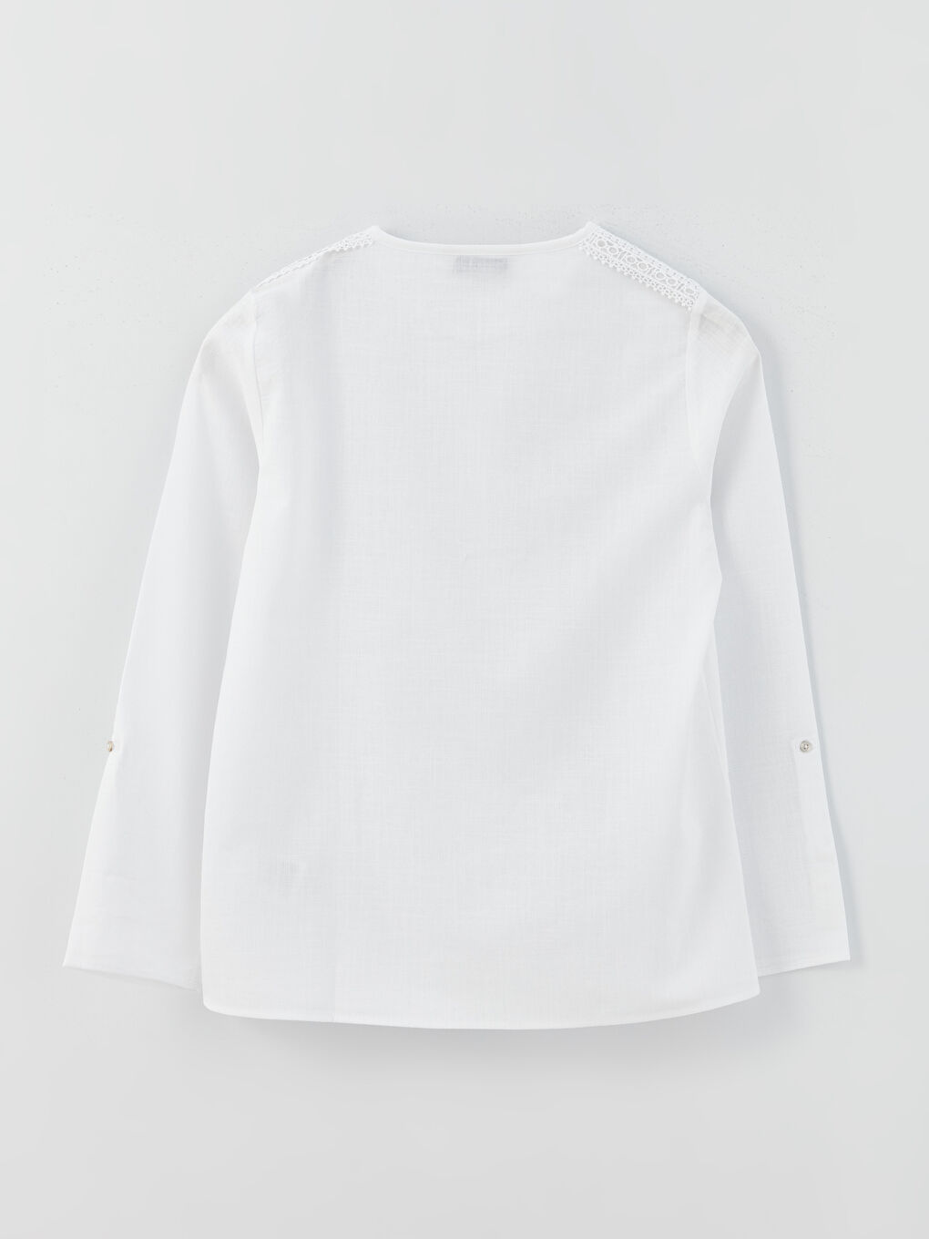 Notch Neck Plain Long Sleeve Women's Blouse-7