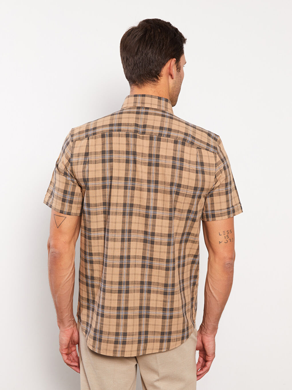 LCWAIKIKI Classic Regular Fit Short Sleeve Plaid Poplin Men's Shirt -S3AQ06Z8-LLL