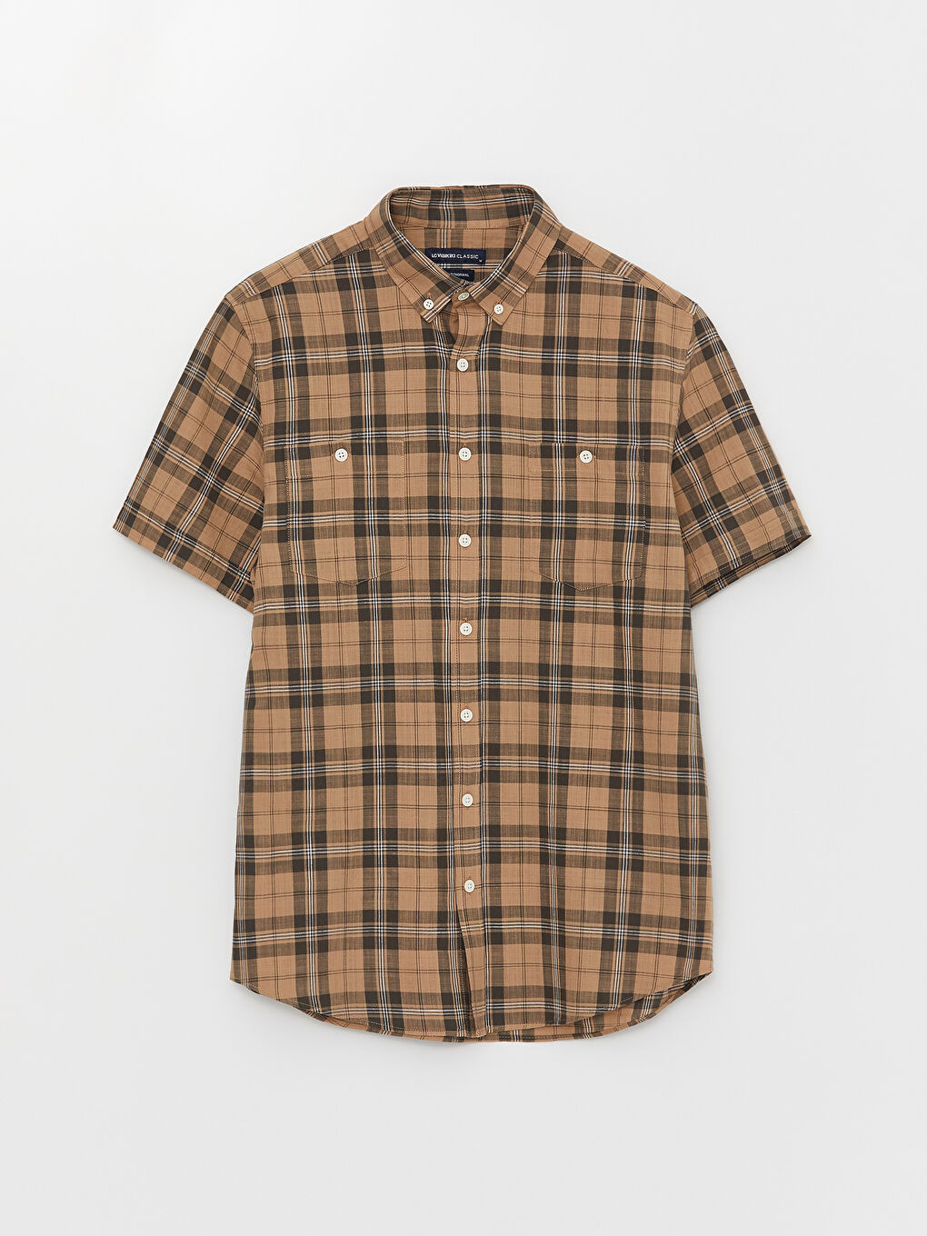 LCWAIKIKI Classic Regular Fit Short Sleeve Plaid Poplin Men's Shirt -S3AQ06Z8-LLL