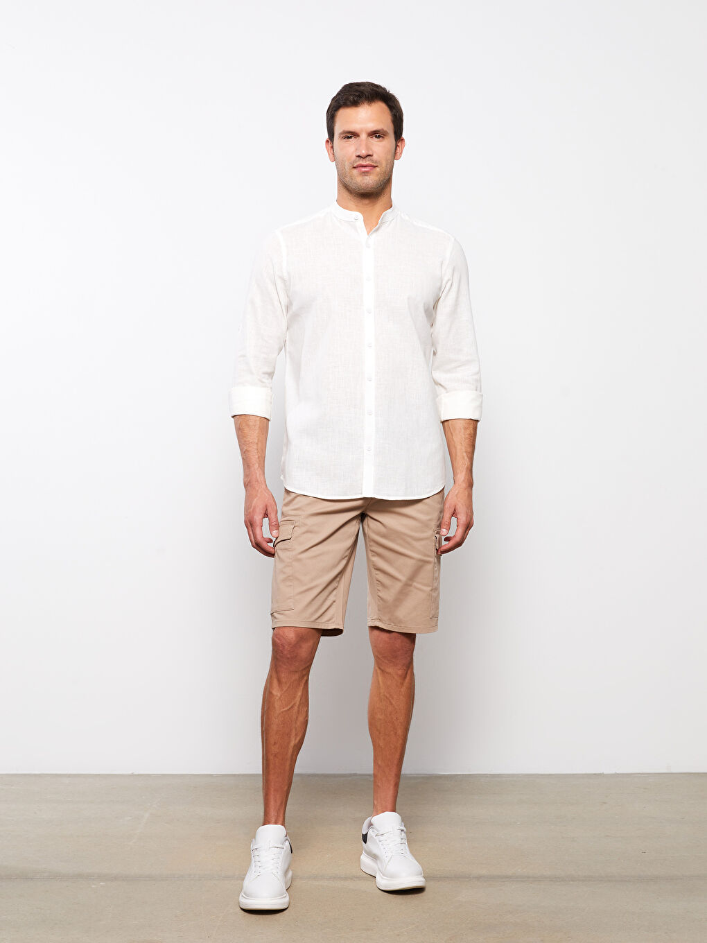 SOUTHBLUE Regular Fit Long Sleeve Linen Blend Men's Shirt -S3AQ07Z8-R9J