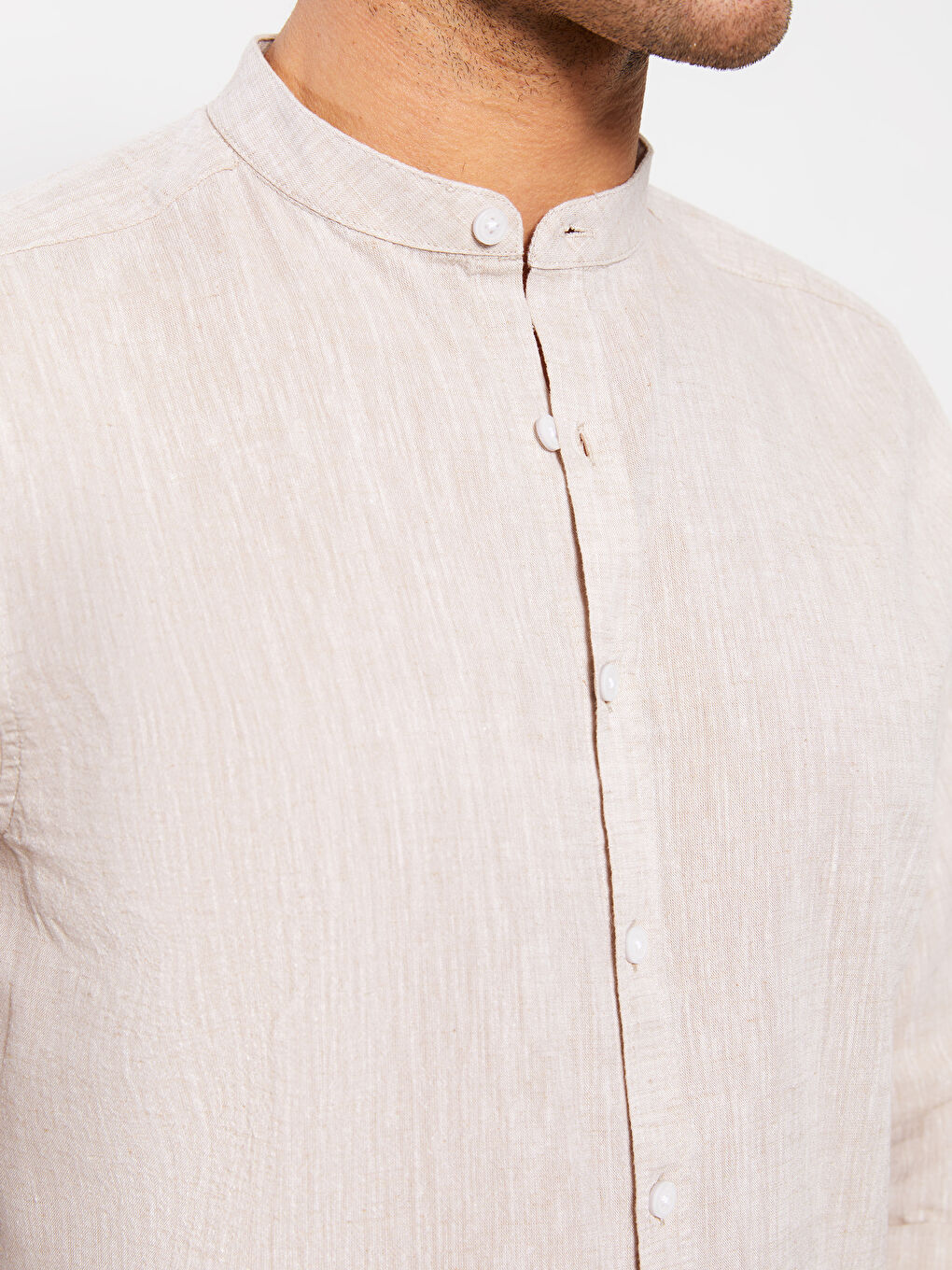 ерлерге арналған зығыр қоспасы стандартты пішім ұзын жең жейде-3