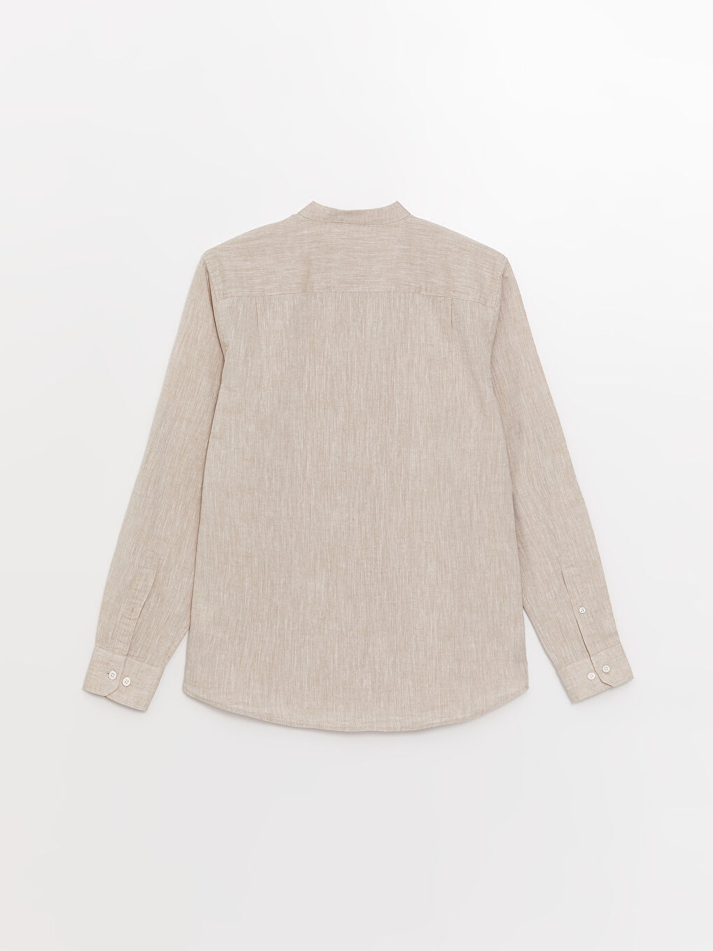 ерлерге арналған зығыр қоспасы стандартты пішім ұзын жең жейде-6