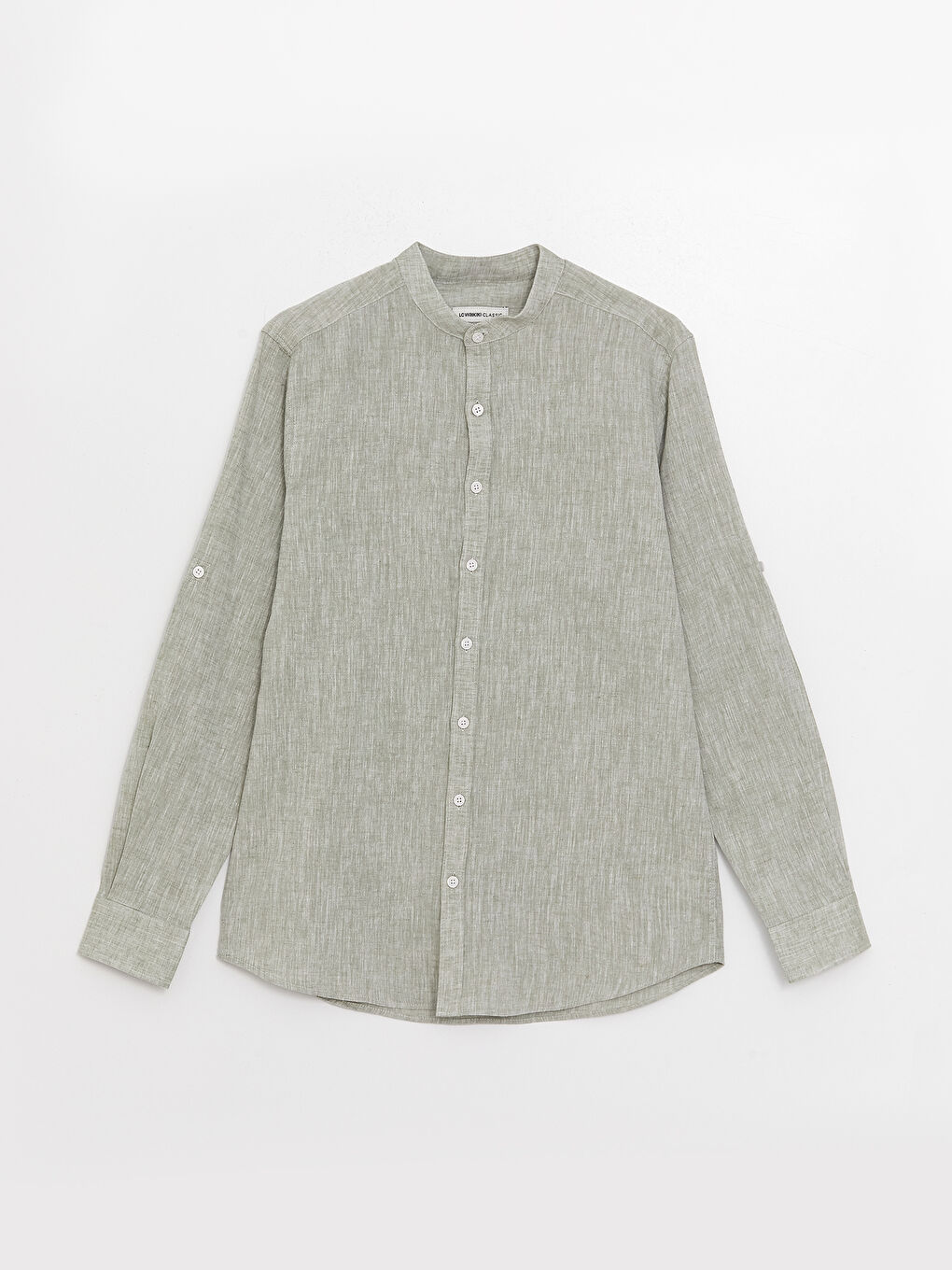 Regular Fit Long Sleeve Linen Blend Men's Shirt-4