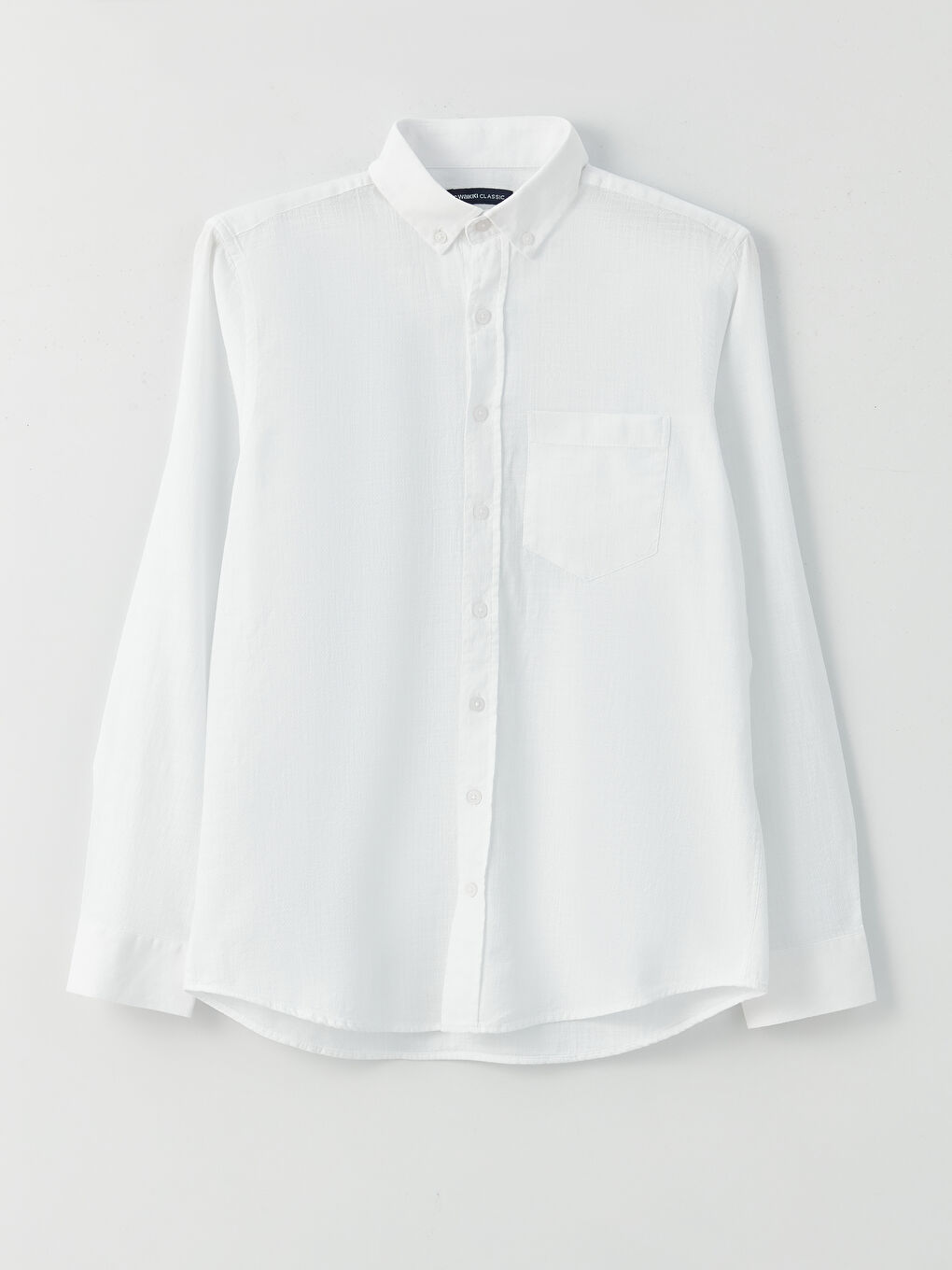 Chemise pour Hommes à Manches Longues en Tissu Dobby Coupe Régulière-5