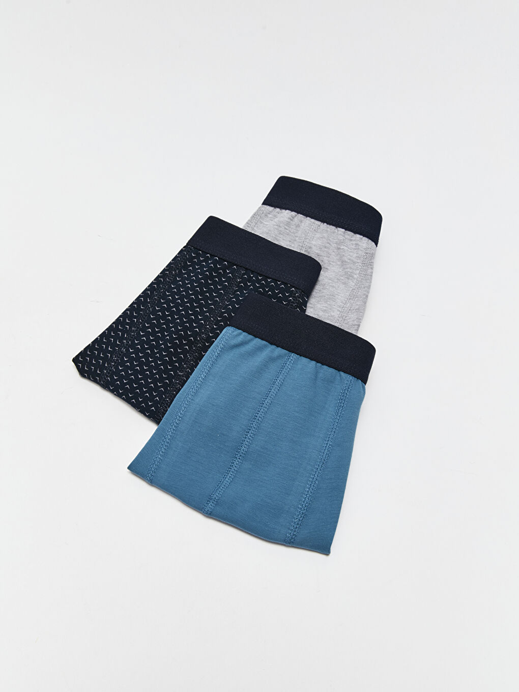 Lacivert Standart Kalıp Pamuklu Esnek Erkek Boxer 3'lü-1