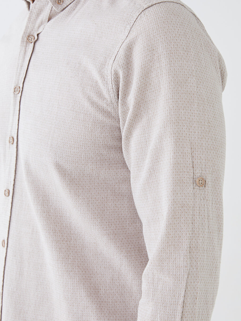 Chemise pour Hommes en Mélange de Lin à Manches Longues Coupe Régulière-7