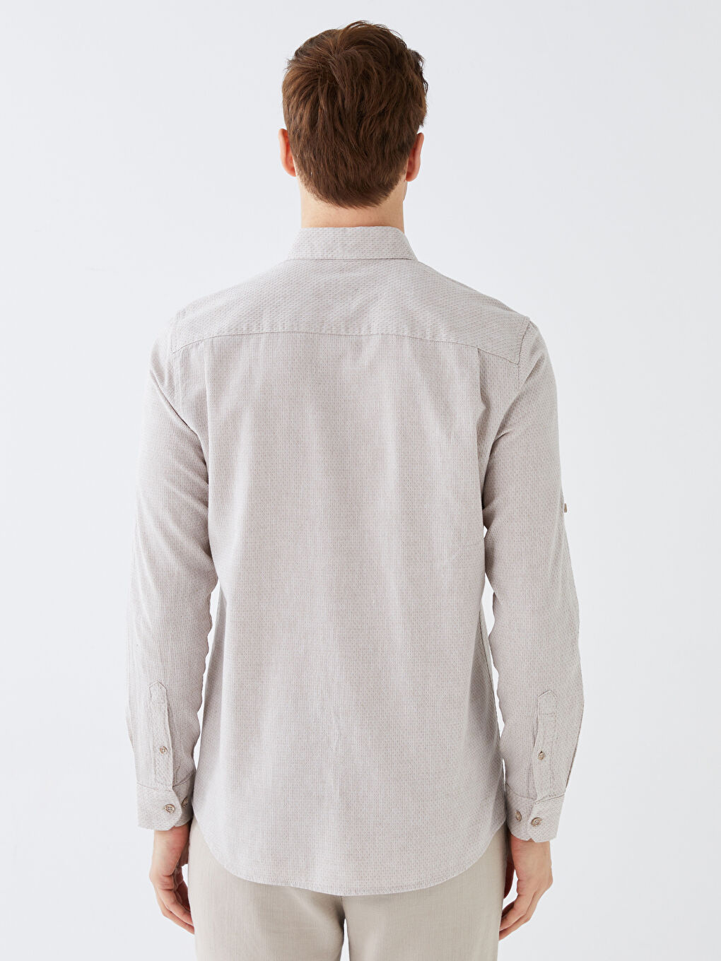 Chemise pour Hommes en Mélange de Lin à Manches Longues Coupe Régulière-8