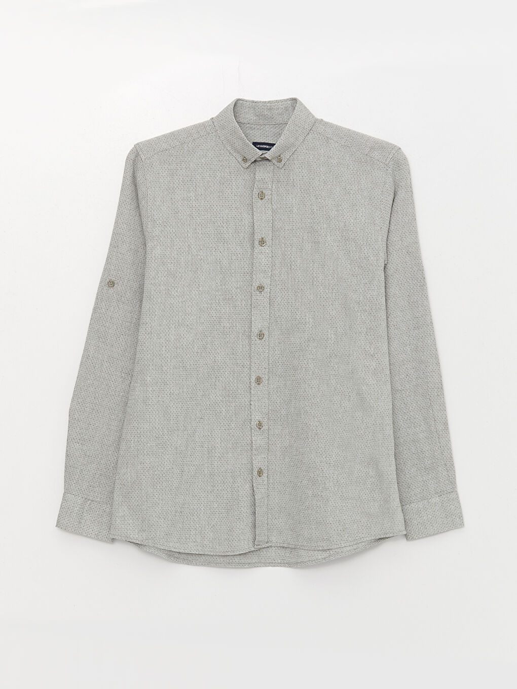 Regular Fit Long Sleeve Linen Blend Men's Shirt-5