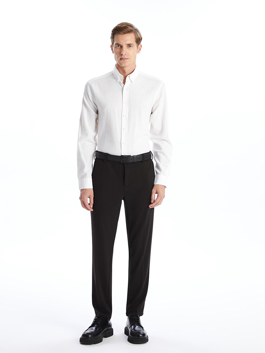 SOUTHBLUE Regular Fit Long Sleeve Linen Blend Men's Shirt -S3AQ14Z8-Q6K