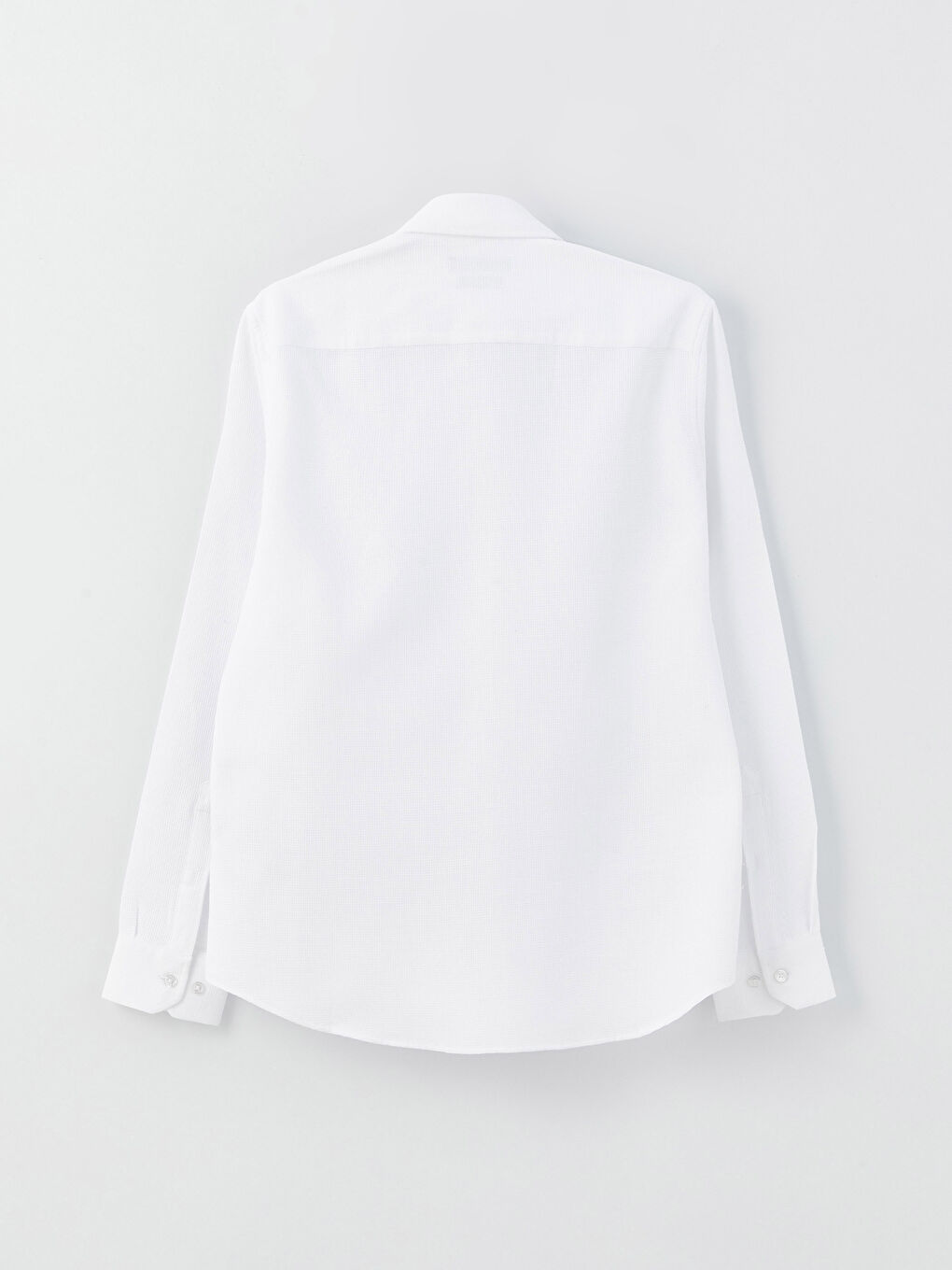 Beyaz Slim Fit Uzun Kollu Armürlü Erkek Gömlek-6