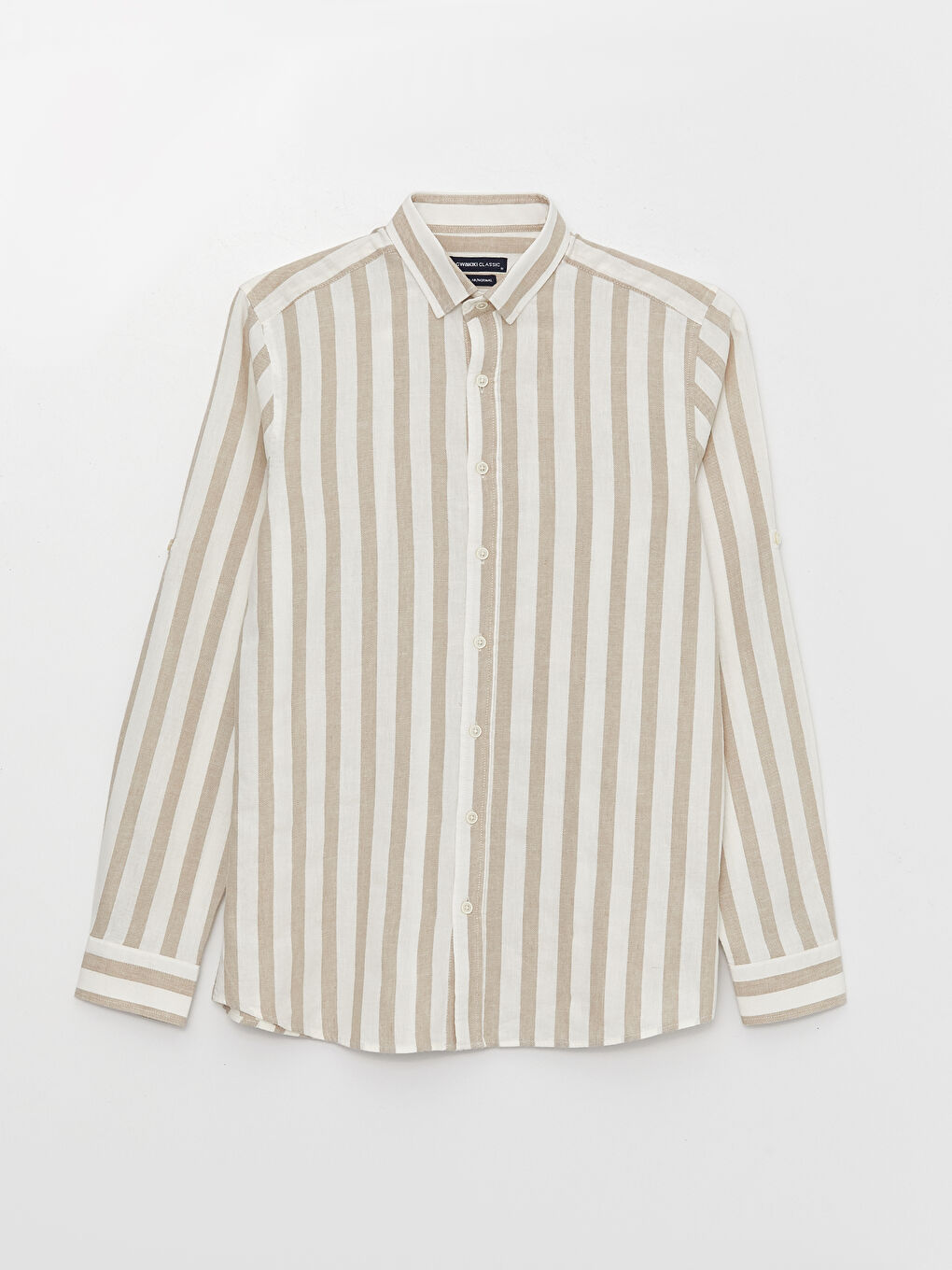 SOUTHBLUE Regular Fit Long Sleeve Striped Linen Blend Men's Shirt -S3AQ16Z8-LE8