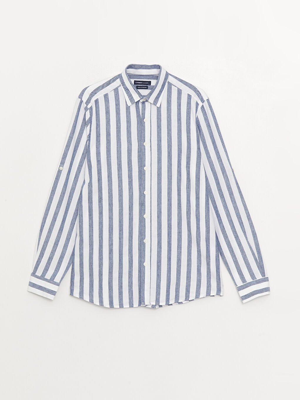 İndigo Regular Fit Uzun Kollu Çizgili Erkek Gömlek-5