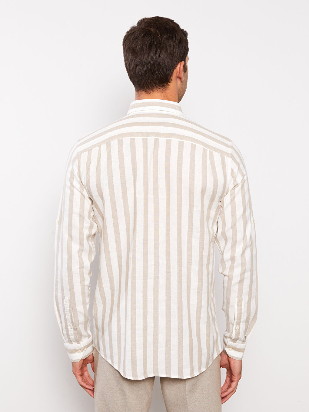 SOUTHBLUE Regular Fit Long Sleeve Striped Linen Blend Men's Shirt -S3AQ16Z8-LE8