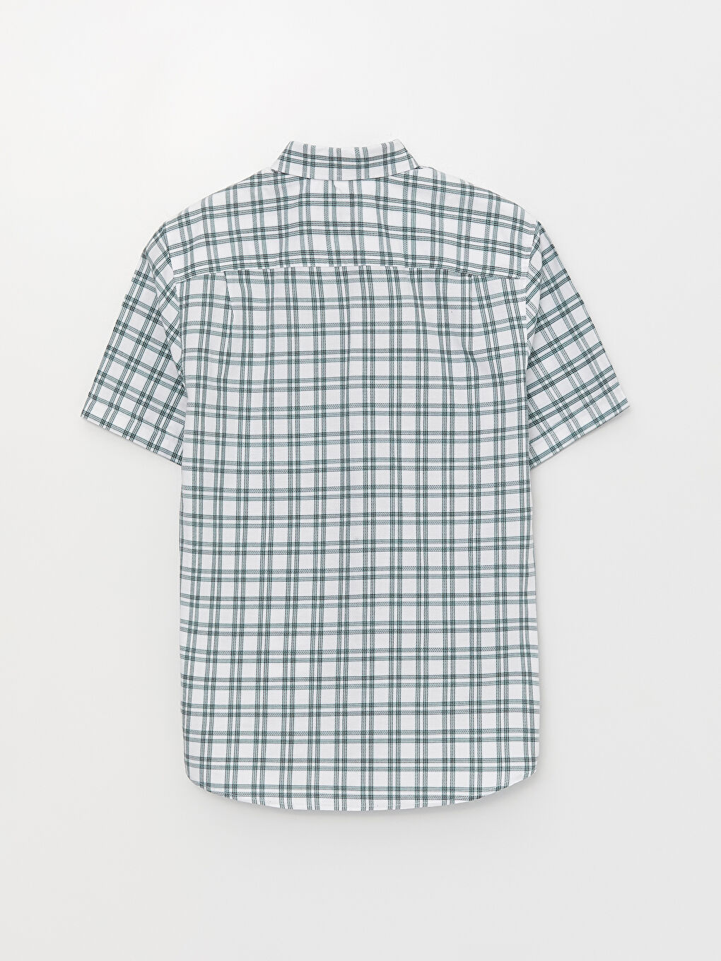 Regular Fit Men's Short Sleeve Plaid Dobby Shirt-6