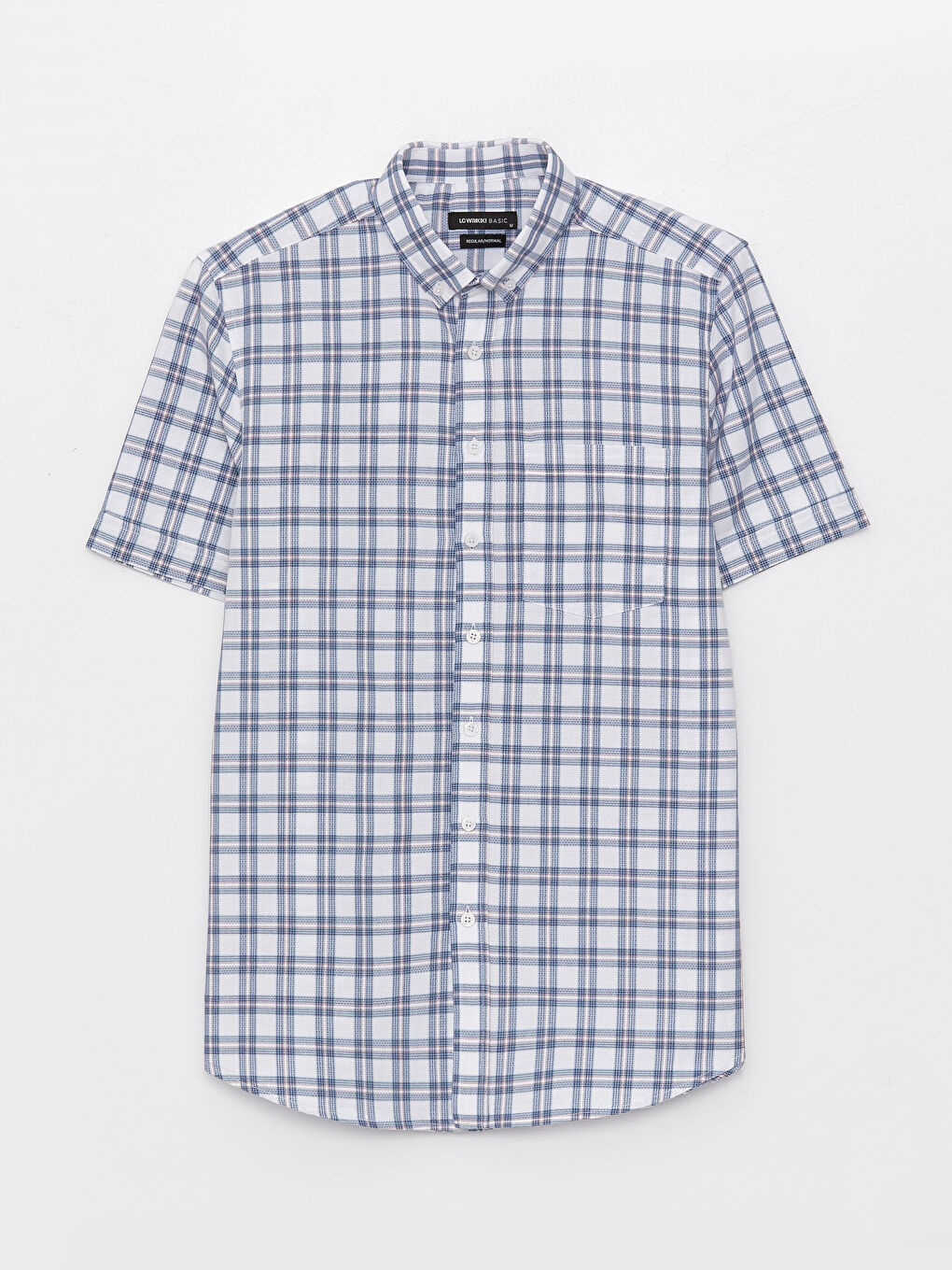 Cămașă Regular Fit pentru Bărbați cu Mânecă Scurtă Carouri Țesătură Dobby-5