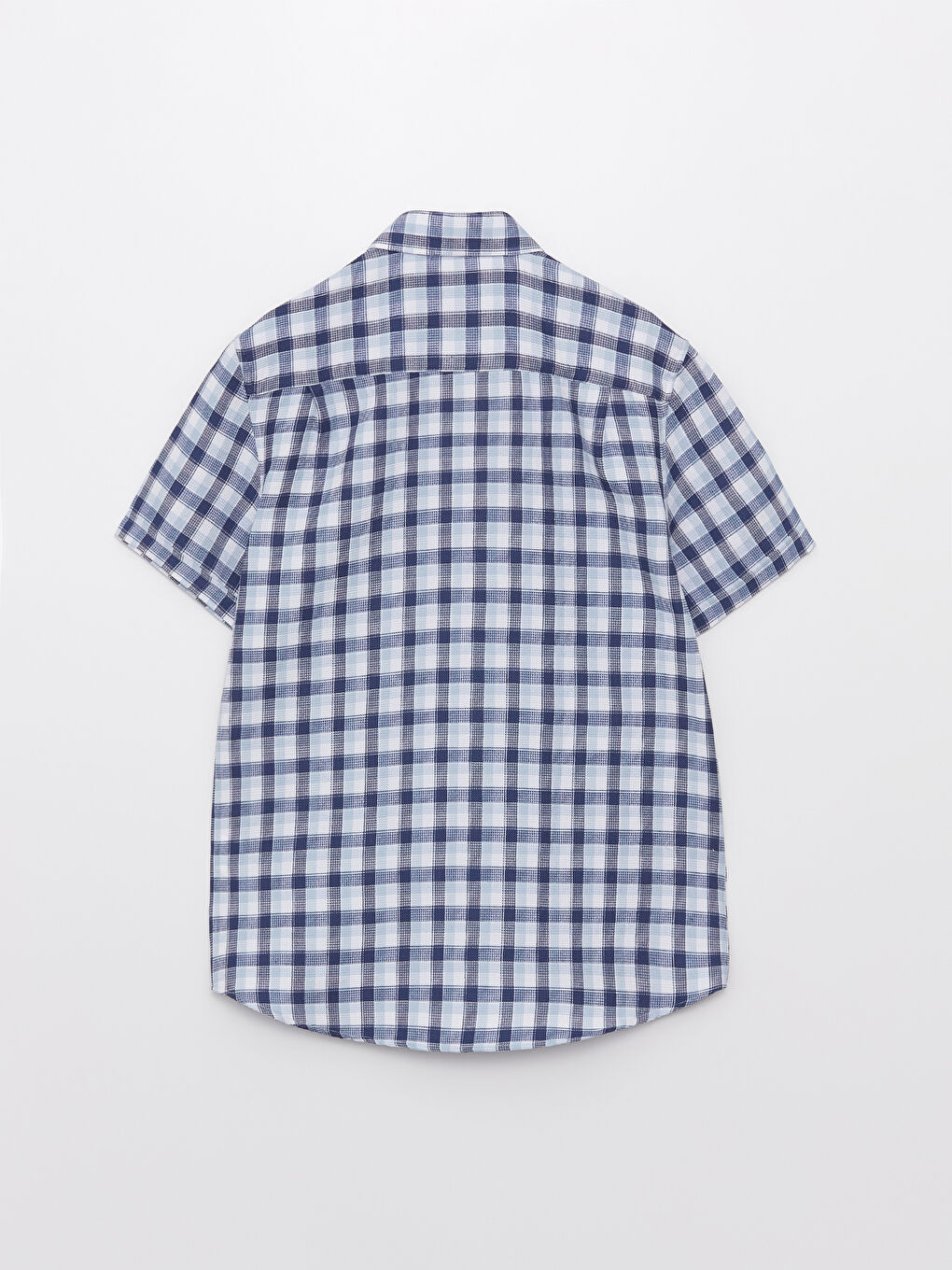 Regular Fit Men's Short Sleeve Plaid Dobby Shirt -S3AQ20Z8-LMR