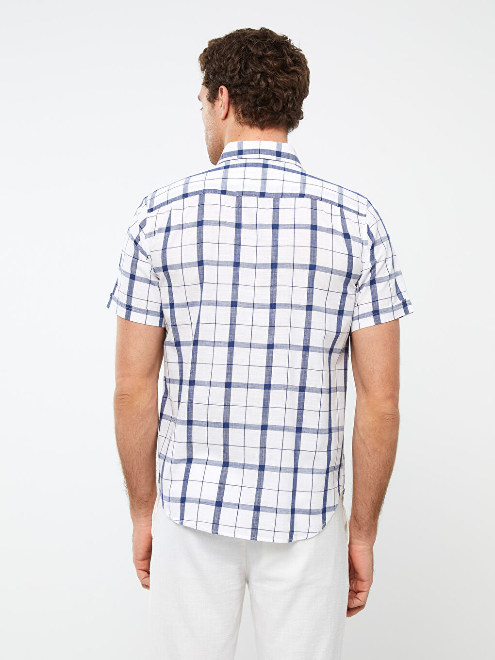 LCWAIKIKI Classic Regular Fit Short Sleeve Plaid Poplin Men's Shirt -S3AQ21Z8-LPT