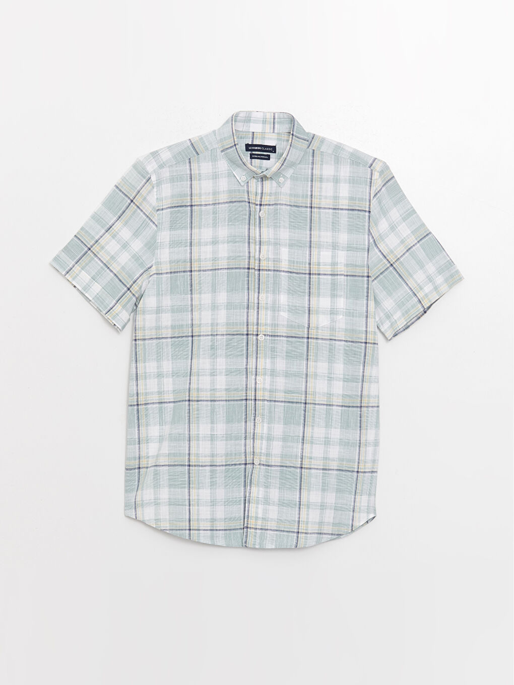 Regular Fit Short Sleeve Plaid Poplin Men's Shirt -S3AQ22Z8-LM4