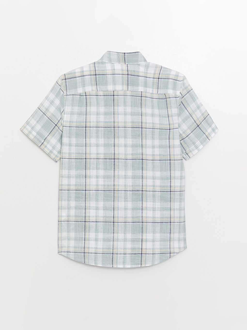 Regular Fit Short Sleeve Plaid Poplin Men's Shirt -S3AQ22Z8-LM4