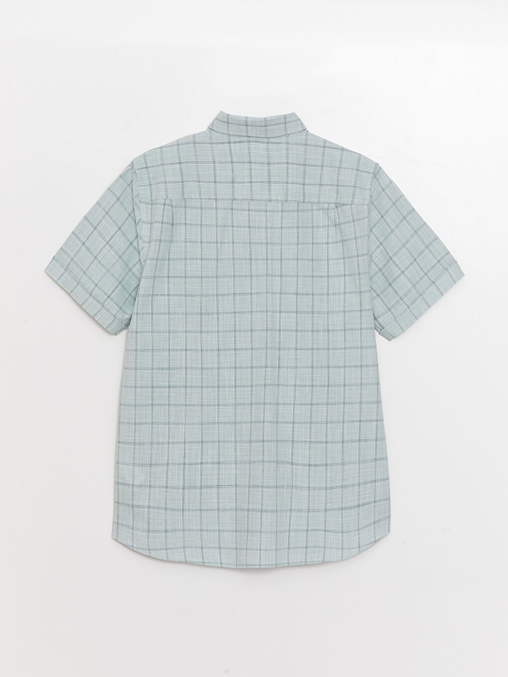 Рубашка Мужская Поплиновая В Клетку Стандартного Кроя С Коротким Рукавом-6