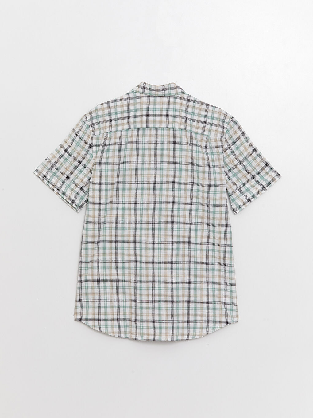 Cămașă Poplin Regular Fit în Carouri cu Mânecă Scurtă-6