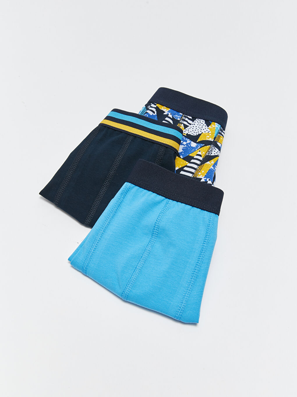 Lacivert Standart Kalıp Pamuklu Esnek Erkek Boxer 3'lü-1