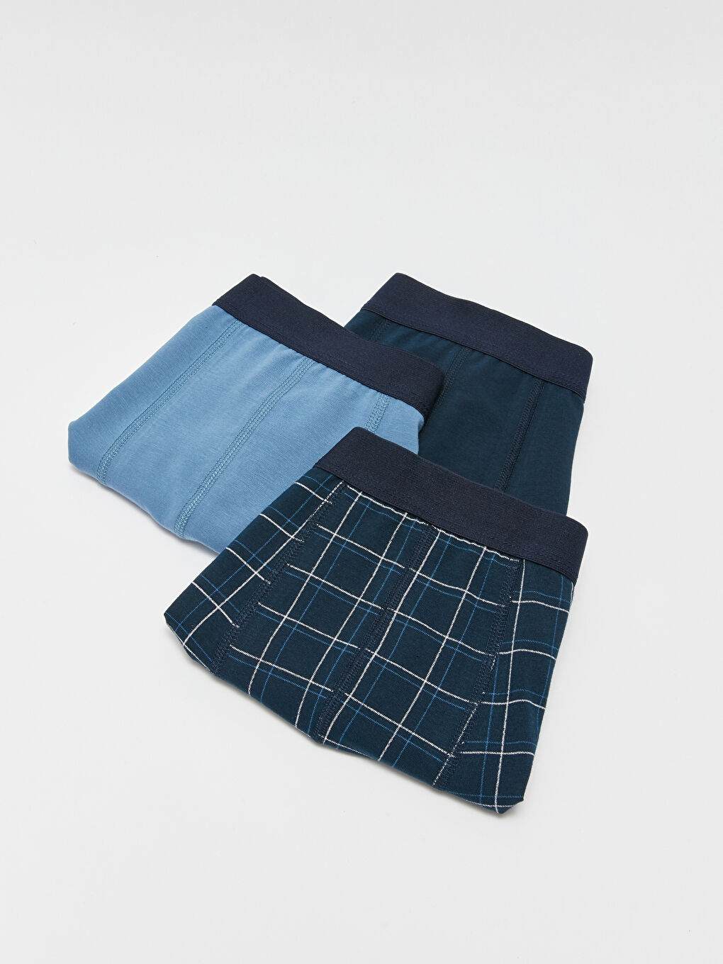 Lacivert Standart Kalıp Pamuklu Esnek Erkek Boxer 3'lü-1