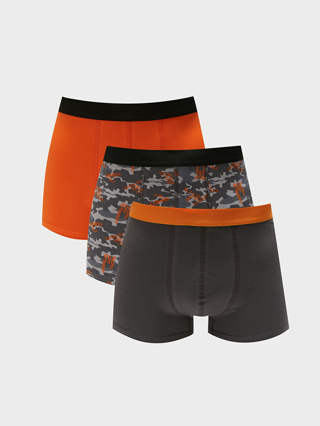 Gri Standart Kalıp Pamuklu Esnek Erkek Boxer 3'lü