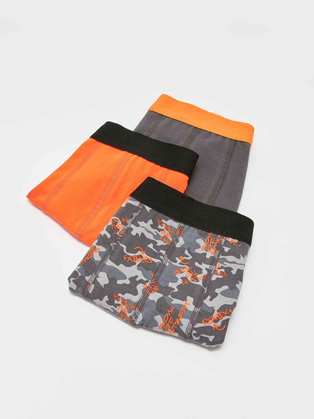 Gri Standart Kalıp Pamuklu Esnek Erkek Boxer 3'lü-1