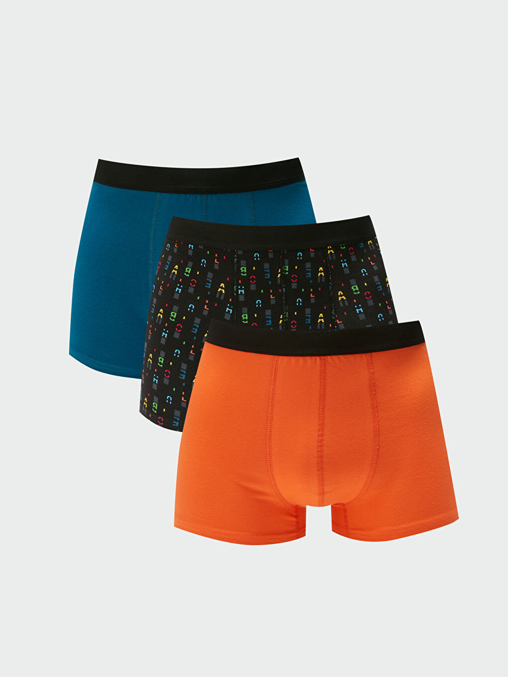 Siyah Standart Kalıp Pamuklu Esnek Erkek Boxer 3'lü