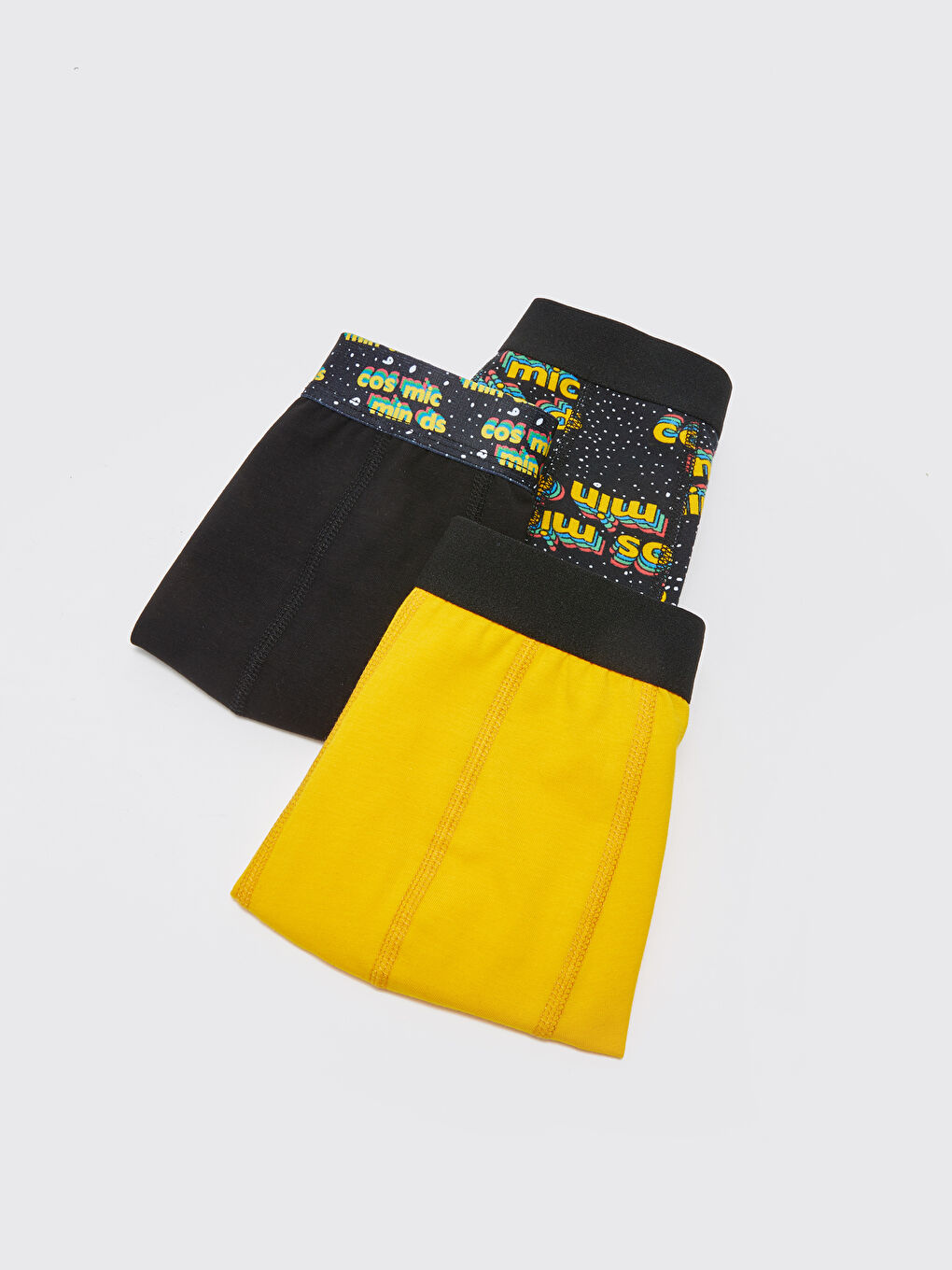 Siyah Standart Kalıp Pamuklu Esnek Erkek Boxer 3'lü-1