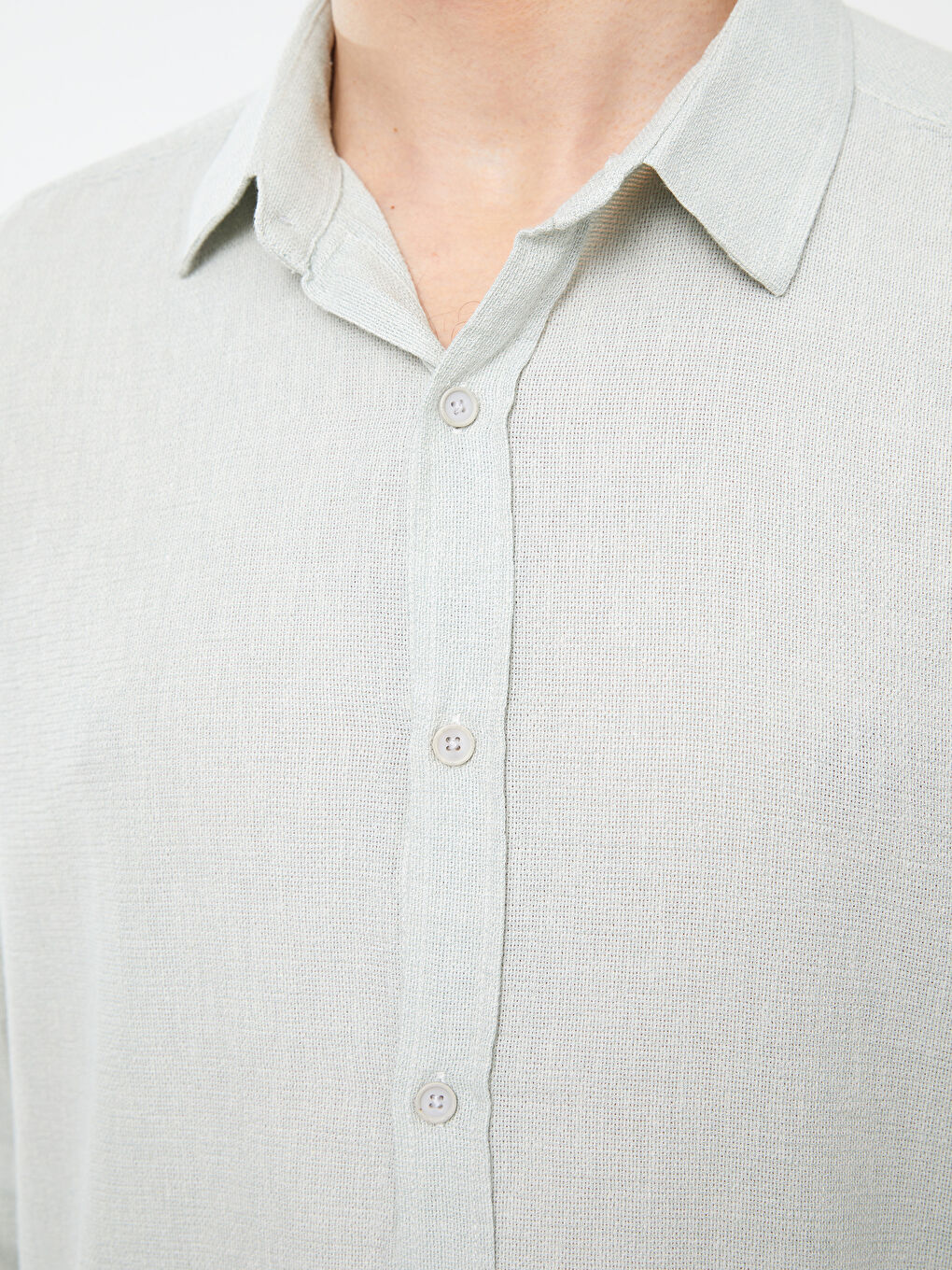 Рубашка из ткани Добби с длинным рукавом стандартного кроя для мужчин-4