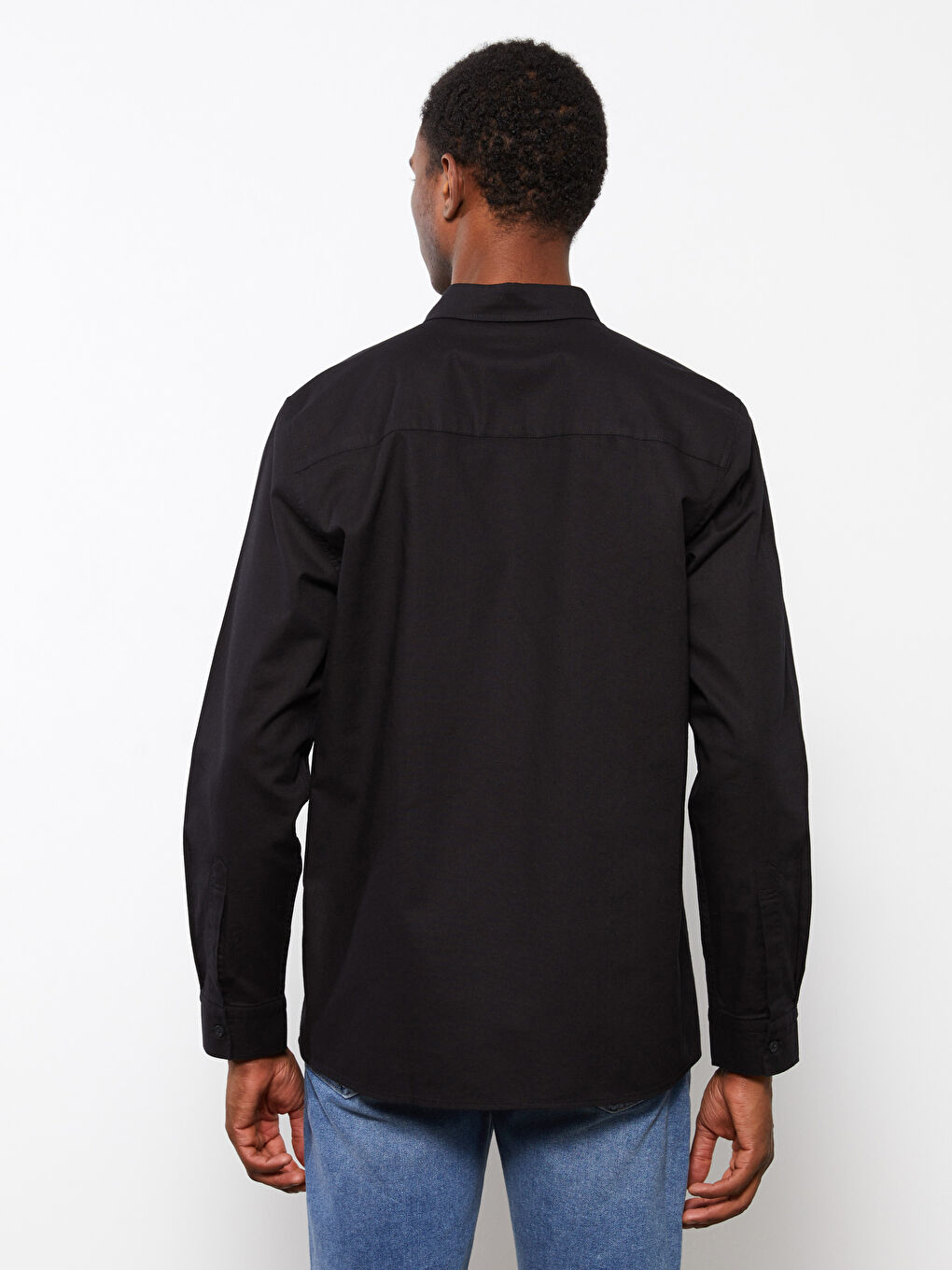 قميص رجالي بأكمام طويلة وخليط كتان بقصة عادية-4