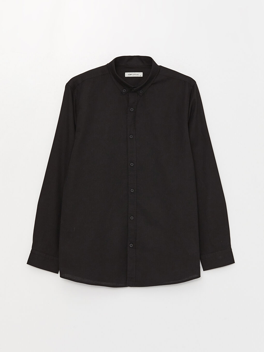 قميص رجالي بأكمام طويلة وخليط كتان بقصة عادية-5