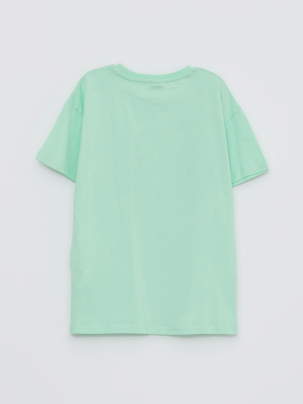 Yeşil Rahat Kalıp Bisiklet Yaka Baskılı Erkek Çocuk Tişört-2