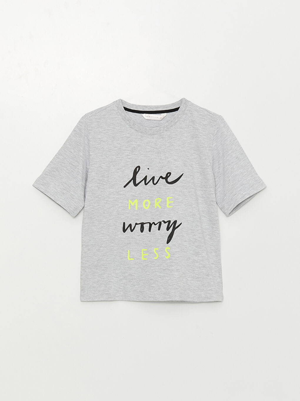 Siyah Bisiklet Yaka Baskılı Kısa Kollu Kadın Pijama Takımı-6