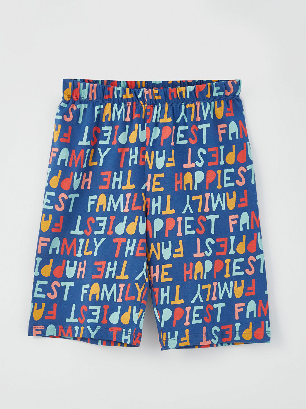 طقم بيجامة شورت بأكمام قصيرة مطبوع بياقة دائرية للأولاد-2