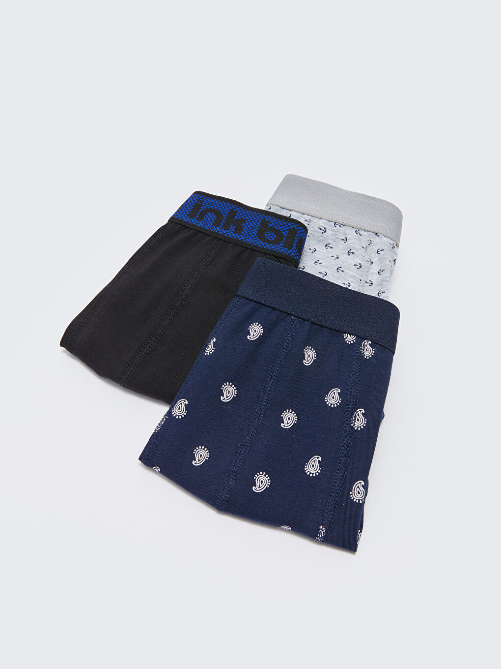 Karışık Standart Kalıp Pamuklu Esnek Erkek Boxer 3'lü-1