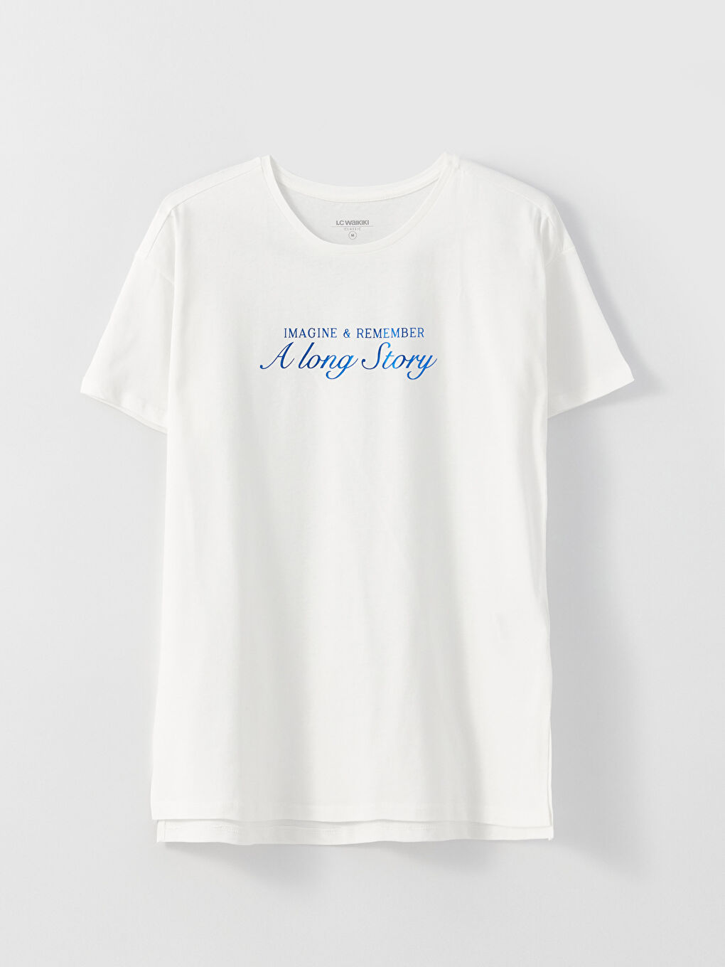 Tricou cu Mânecă Scurtă Imprimat cu Guler Rotund pentru Femei-5