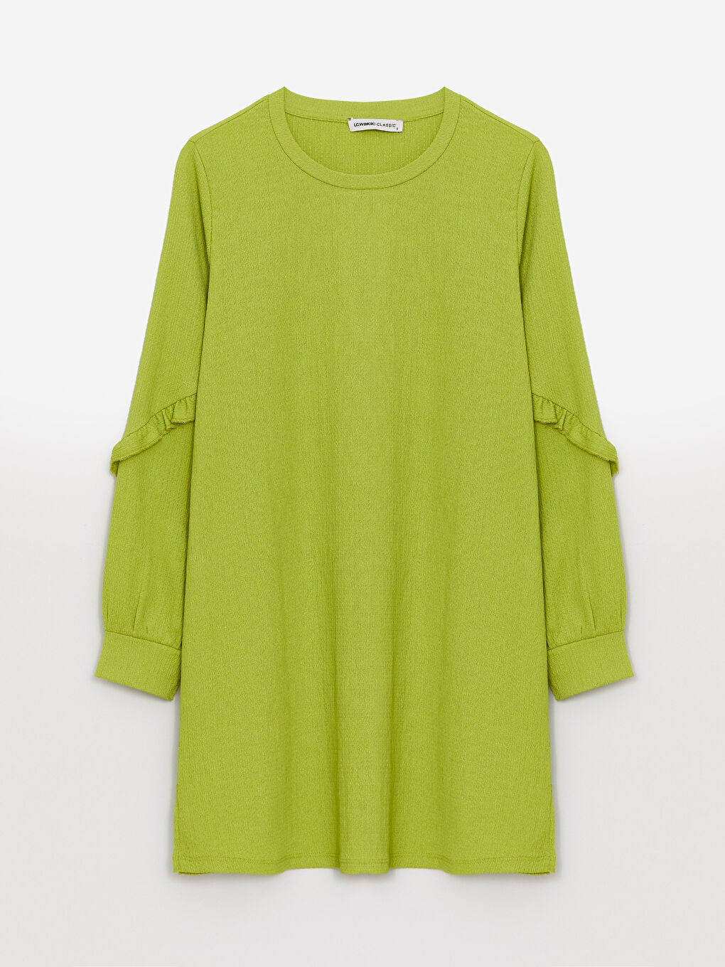 Crew Neck Plain Long Sleeve Women's Tunic-5