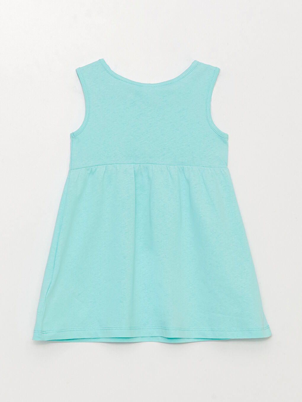 Yeşil Bisiklet Yaka Baskılı Kız Bebek Elbise-2