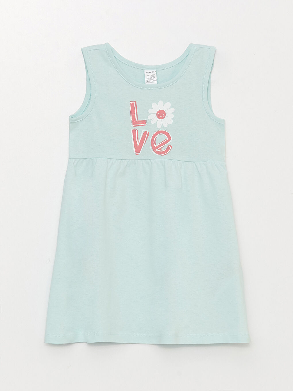 Mavi Bisiklet Yaka Baskılı Kız Bebek Elbise