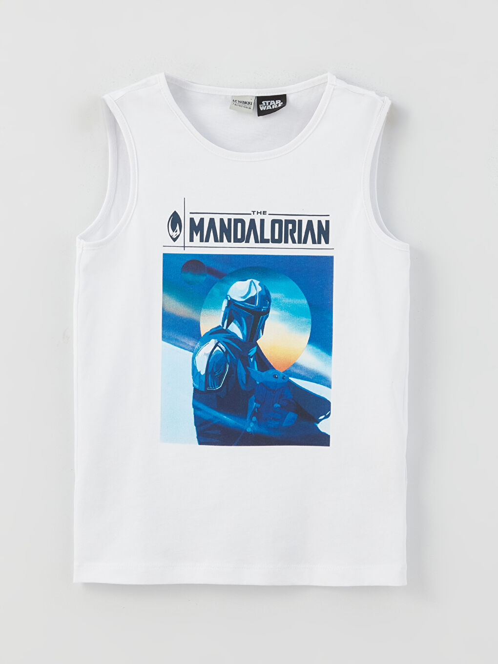 LCW Kids Mavi Bisiklet Yaka The Mandalorian Baskılı Erkek Çocuk Atlet ve Deniz Şortu - 1