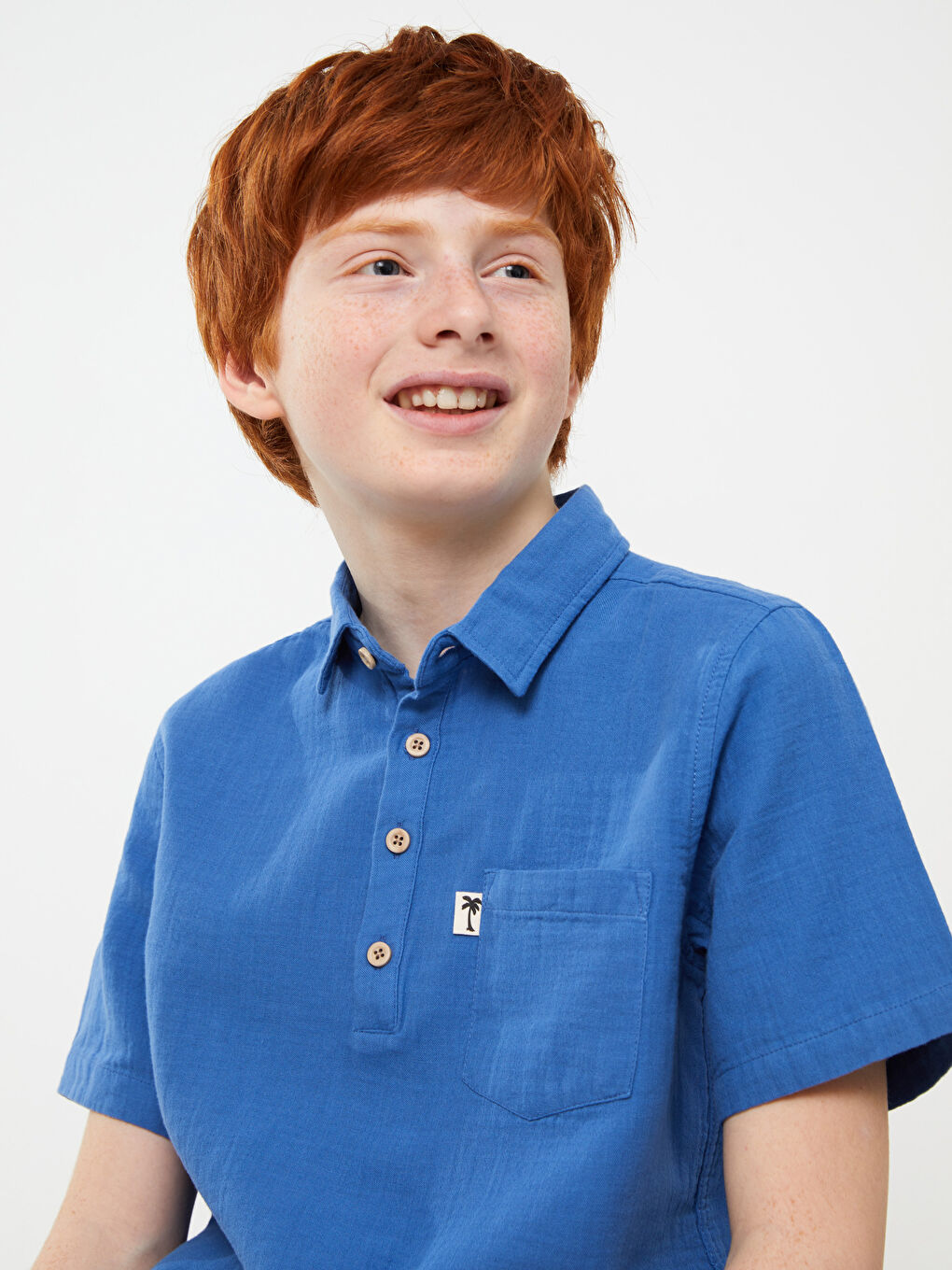 Chemise Basique à Manches Courtes pour Garçons-4