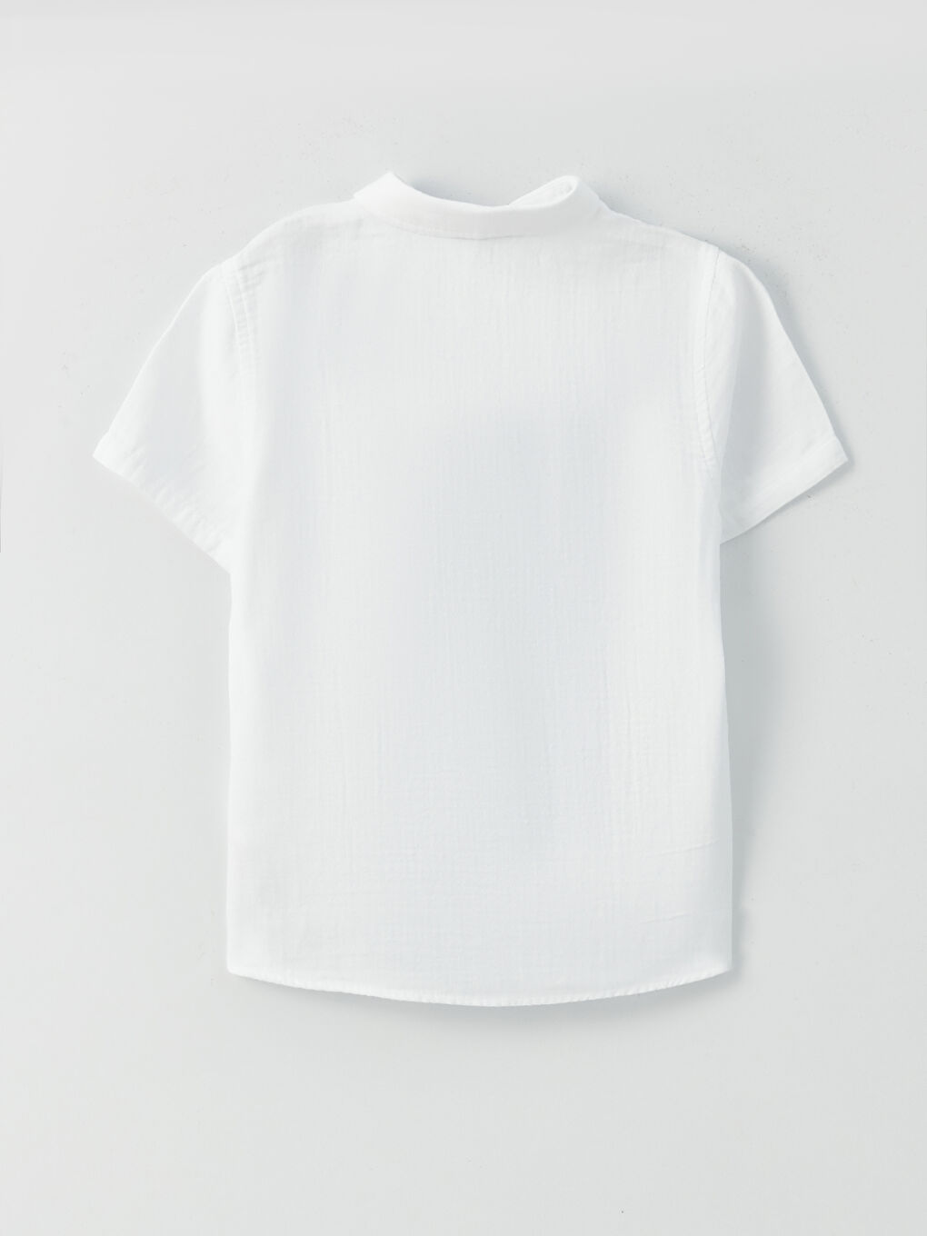Beyaz Basic Kısa Kollu Erkek Çocuk Gömlek-1