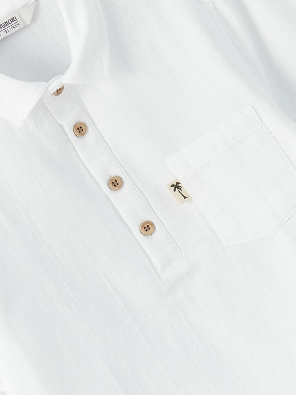 Beyaz Basic Kısa Kollu Erkek Çocuk Gömlek-2