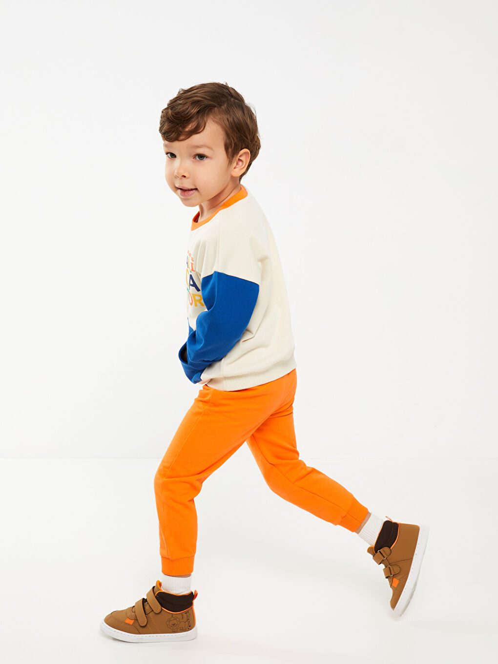 سويت شيرت ياقة دائرية كم طويل أولاد رضع بلوك الألوان-2