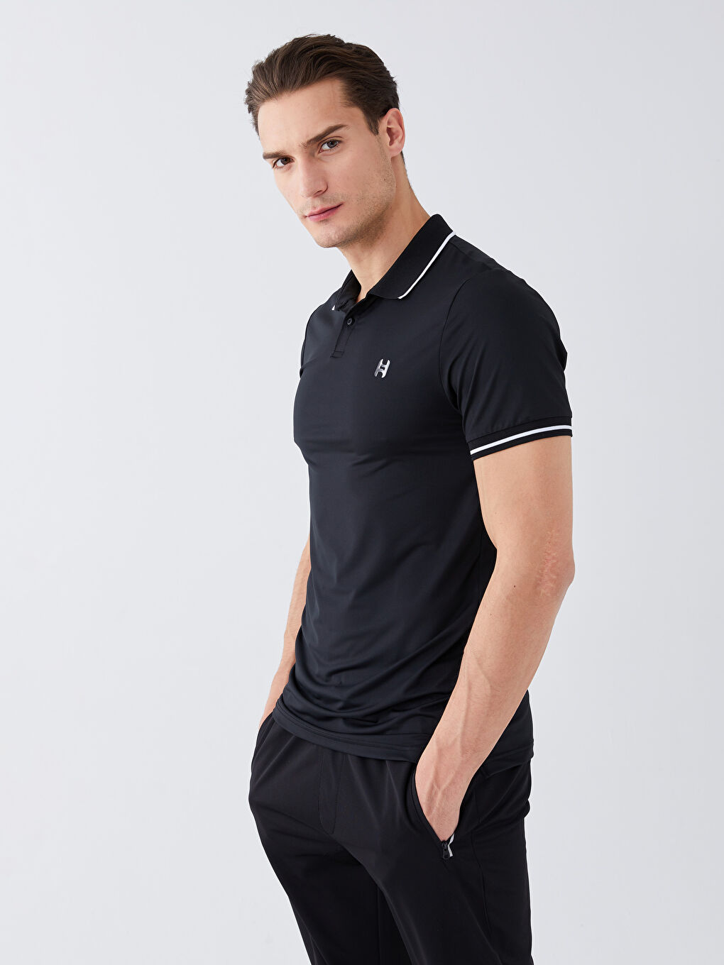 Polo Neck Short Sleeve Men's Sports T-Shirt