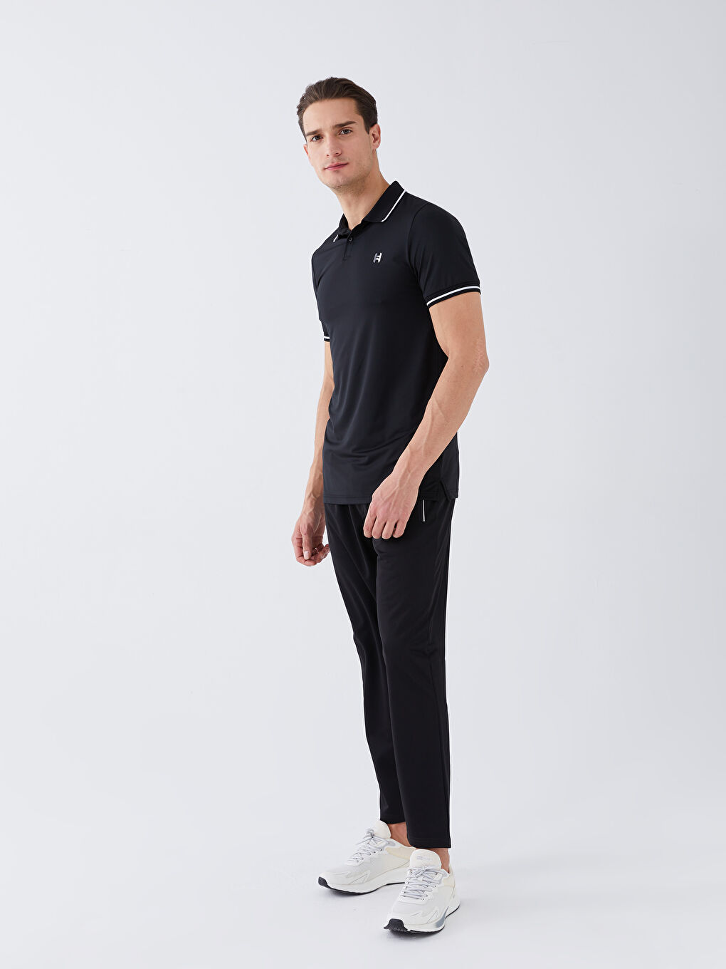 Polo Neck Short Sleeve Men's Sports T-Shirt-2